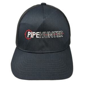 Pit Bull Pipehunter Black Trucker Hat One Size Snapback Mesh Back Embroidered